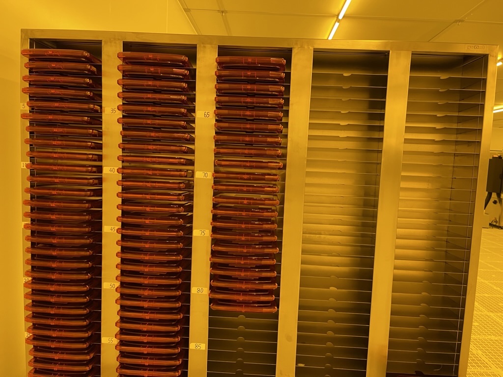 Wafer carriers in the Centrillion fabrication facility
